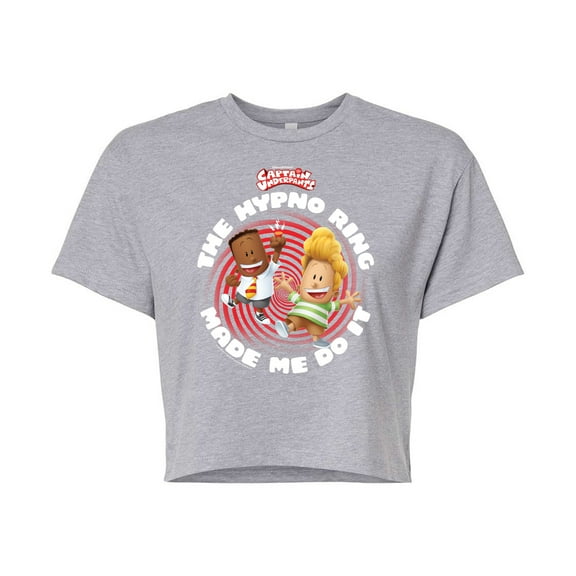 Captain Underpants - The Hypno Ring - Juniors Cropped Cotton Blend T-Shirt