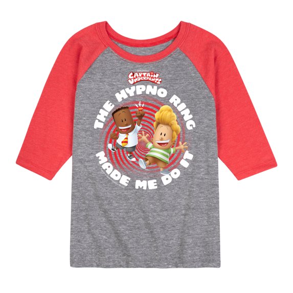 Captain Underpants - The Hypno Ring - Toddler & Youth Raglan Graphic T-Shirt