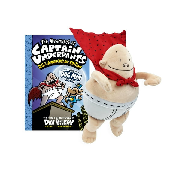 Captain Underpants 10" Plush & Hardcover Book Set