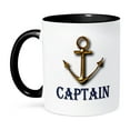 thumbnail image 1 of 3dRose, Captain With A Gold Anchor Word Art, 11oz Two-Tone Black Mug, 1 of 7
