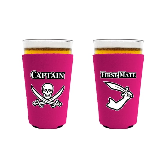 Captain and First Mate Pint Glass Coolie Set (Magenta)