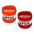 thumbnail image 1 of Captain's Armband, Elastic Arm Band for Soccer Team Training, Orange Red 2 Pack, 1 of 7