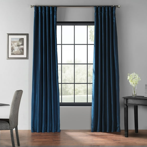 Half Price Drapes Storm Grey Faux Silk Room Darkening Curtains for Bedrooms (1 Panel), 50WX 96L