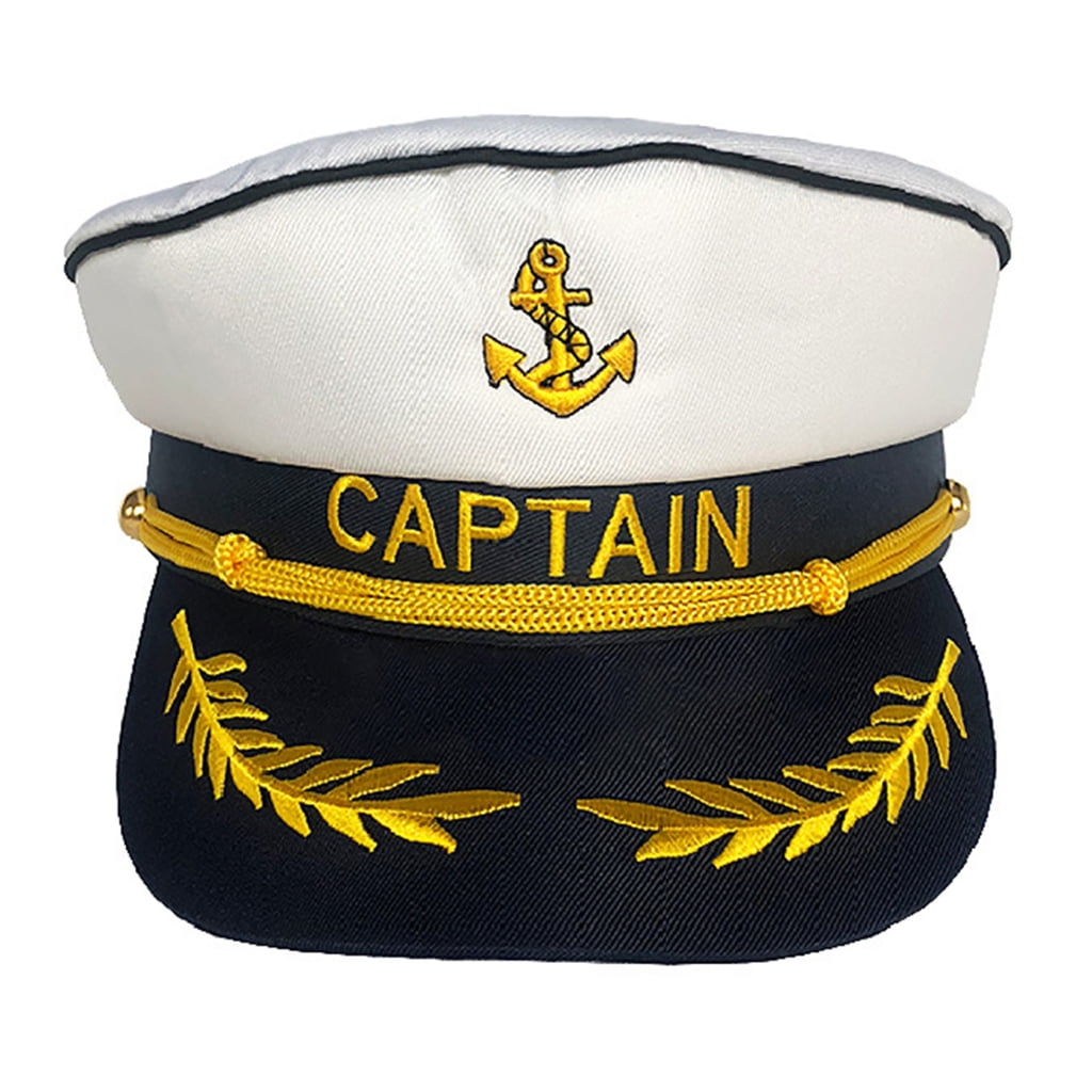 Captain's Hat Adult Yacht Admiral Hats Boats Skippers Ship Sailor ...