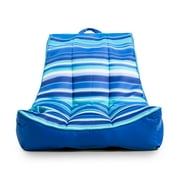 Big Joe Captain's Float No Inflation Needed Pool Lounger with Drink Holder, Blurred Blue Double Sided Mesh, Quick Draining Fabric, 3 feet
