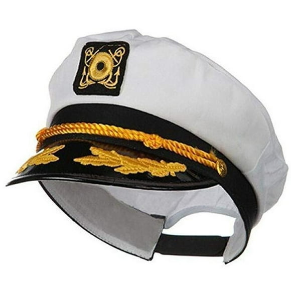 Captain's Yacht Hat Adjustable Sea Cap White One Size Accessory