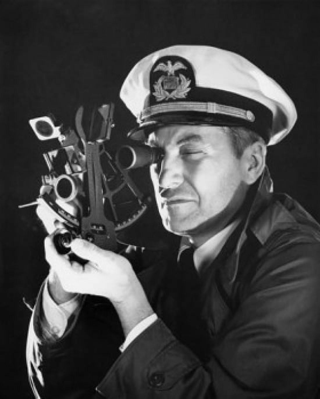 Captain using a sextant Canvas Art - (24 x 36)
