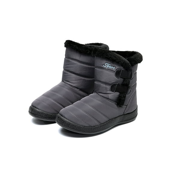 Captis Women Winter Waterproof Tarpaulin Cloth Slip On nti-Slip Warm Ankle