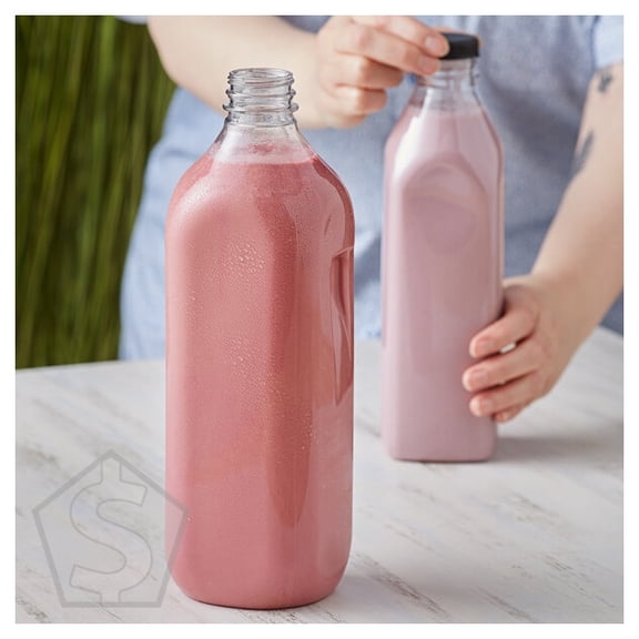 Captiva Containers 59 oz. Customizable Square Milkman PET Clear Bottle - 66/Case