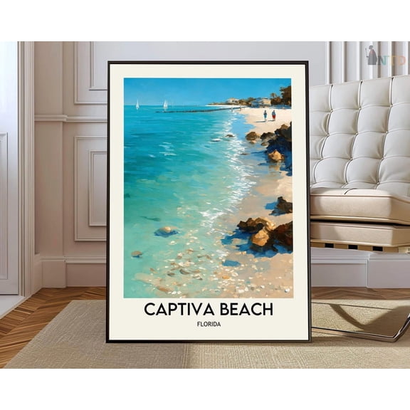 Captiva Island Beach Poster, Southwest Florida Wall Art