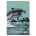 thumbnail image 1 of Captiva Island, Florida, Dolphins Swimming Birch Wood Wall Sign (10x15 Rustic Home Decor, Ready to Hang Art), 1 of 5