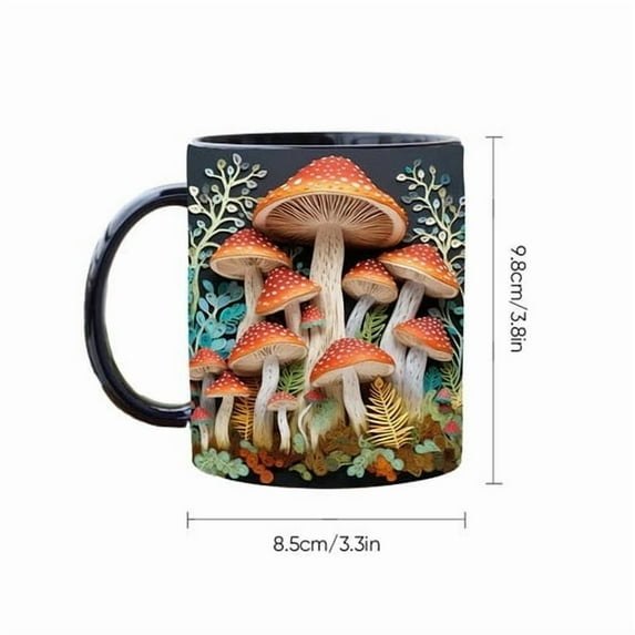 Captivating 3D Mushroom Ceramic Mug - Stylish Multifunctional Cup for Home, Office, and Outdoor Use
