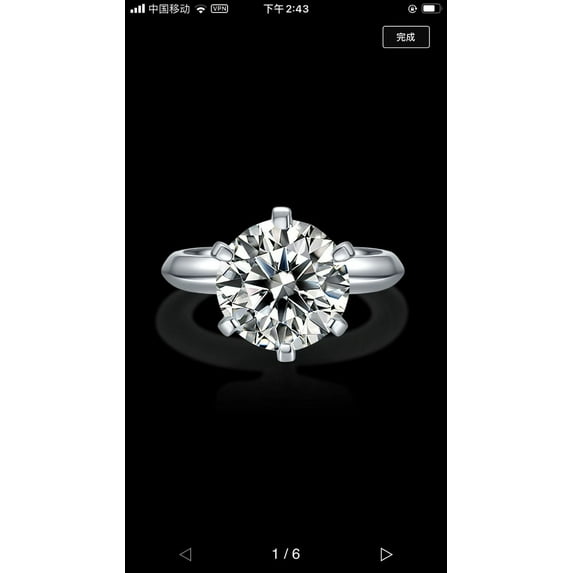 Captivating 925 Sterling Silver 5 Carat Moissanite Engagement Ring | 11mm Round Cut, VVS Quality