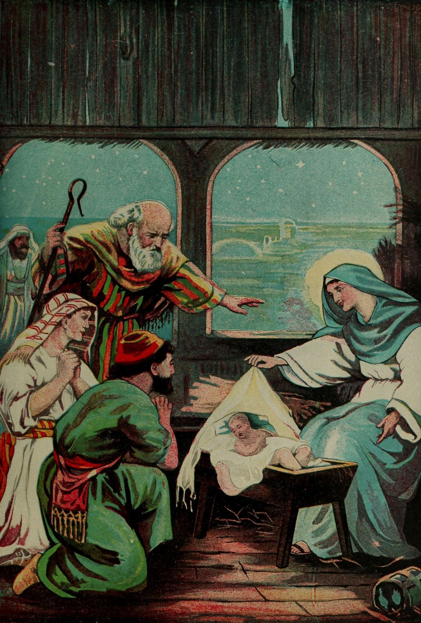 Captivating Bible Stories 1913 Christ in the Manger Canvas Art - Unknown (24 x 36)