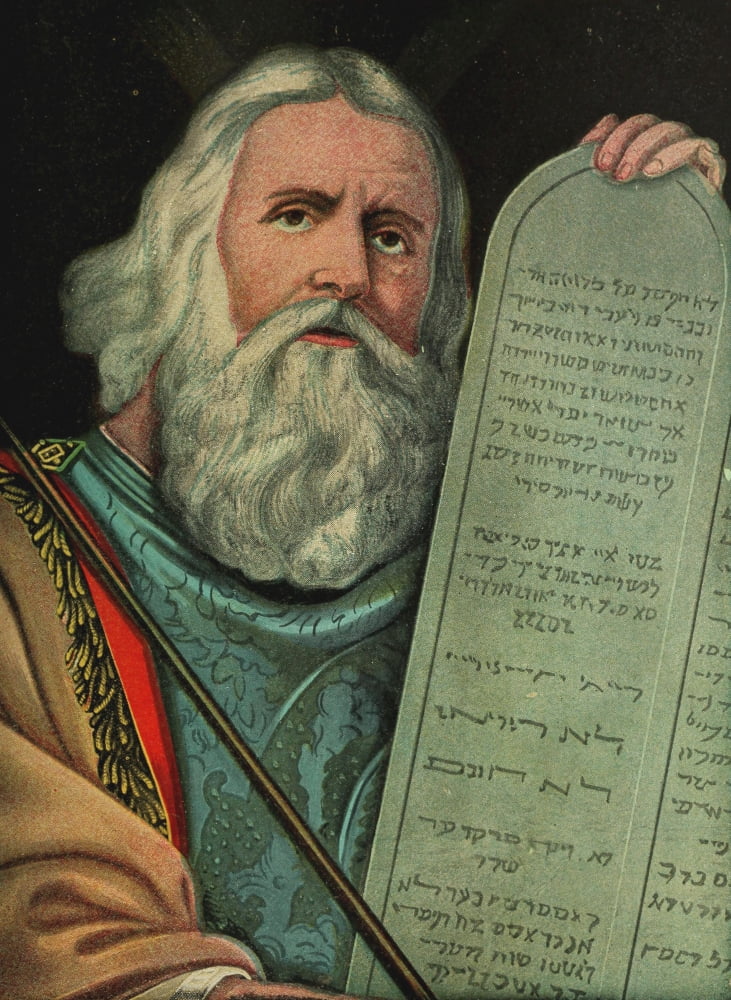 Captivating Bible Stories 1913 Moses & Ten Commandments Canvas Art - Unknown (18 x 24)