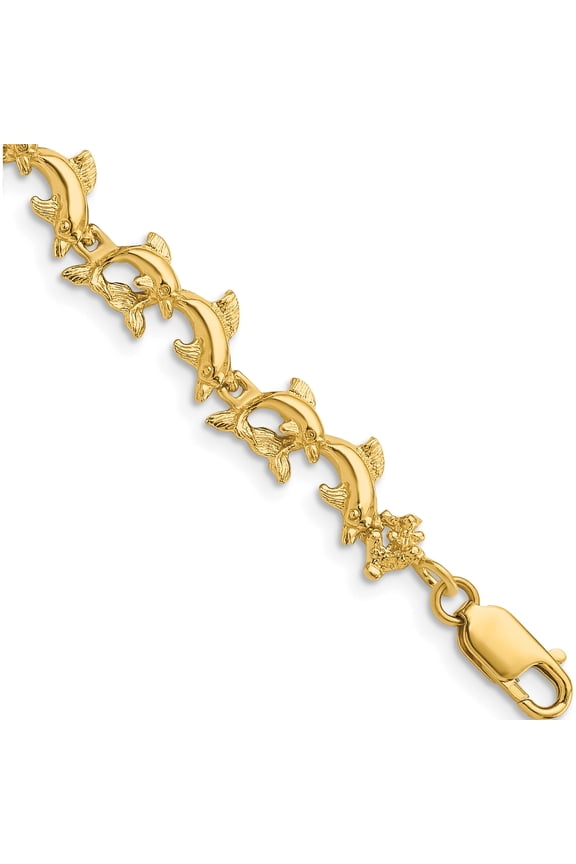 Captivating Brilliant Luxury 14k Dolphins Bracelet Beautiful Artisan Refined