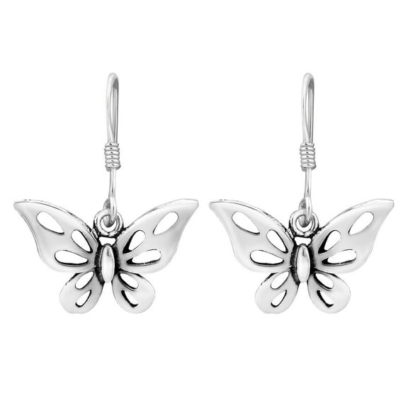 Captivating Sweet Butterfly .925 Sterling Silver Dangle Earrings