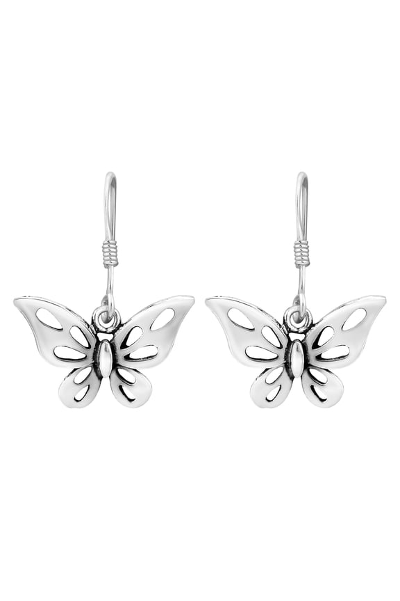 Captivating Sweet Butterfly .925 Sterling Silver Dangle Earrings