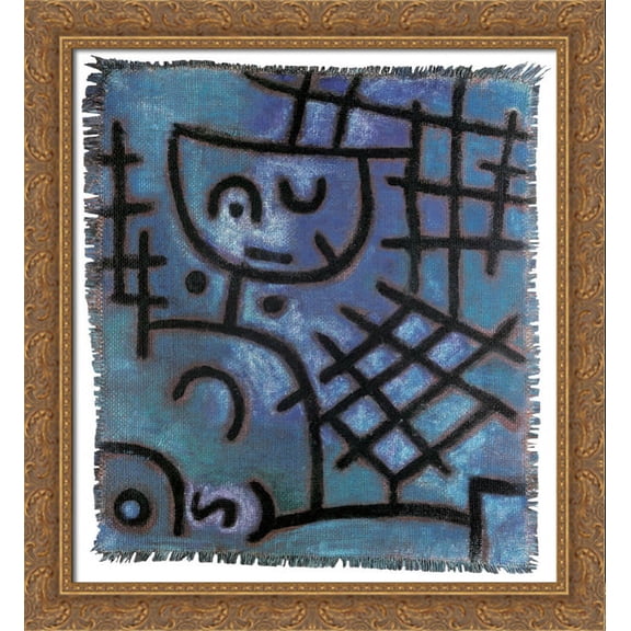 Captive 28x30 Large Gold Ornate Wood Framed Canvas Art by Paul Klee