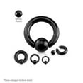 thumbnail image 1 of Captive Bead Ring Jewelry Black Spring Action Easy Pop Out 316L Surgical Steel, 1 of 6