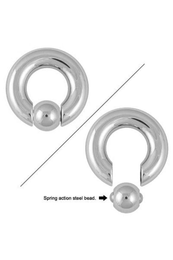 Captive Bead Ring with Spring Action Steel Bead CBR - 8G - 4G