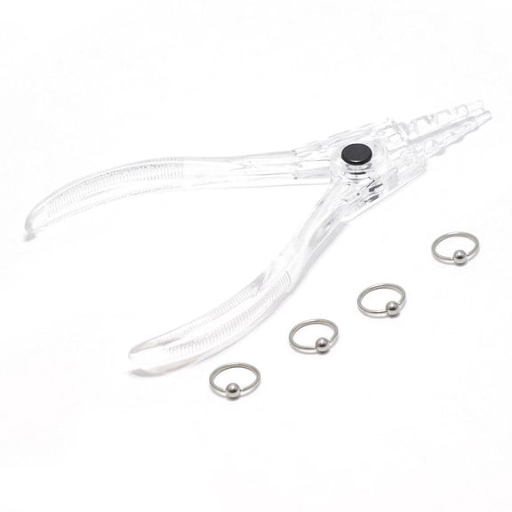 Captive Bead Rings 4 Surgical Steel Universal Hoop Ring And Ring Opener 14G 11mm