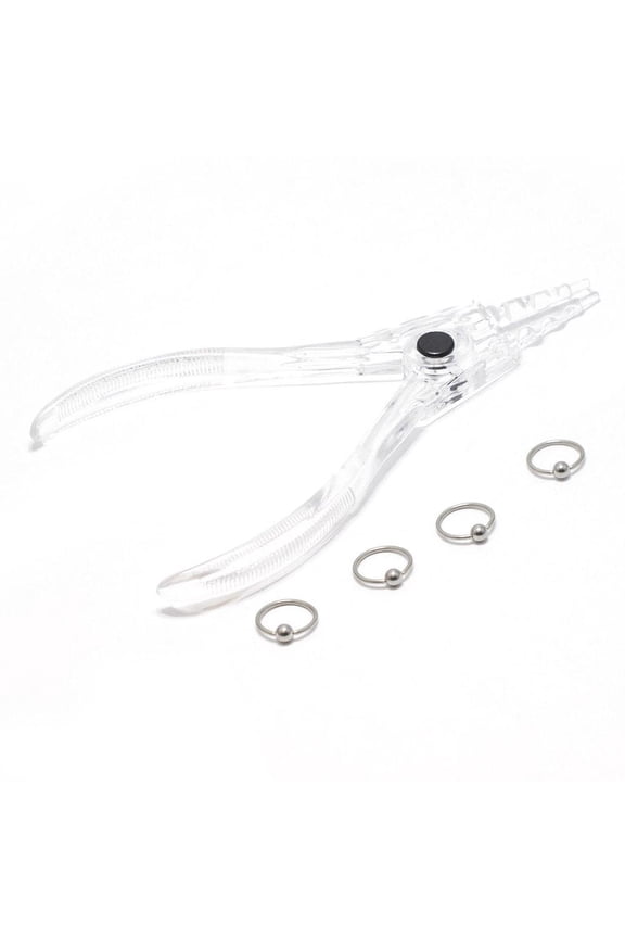 Captive Bead Rings 4 Surgical Steel Universal Hoop Ring And Ring Opener 14G 11mm