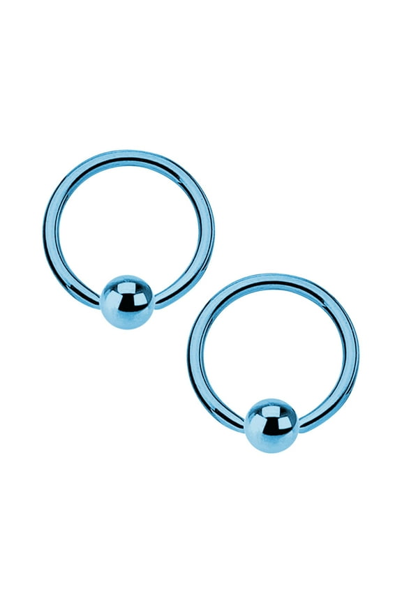 Captive Bead rings Ion plated Surgical steel 14 Gauge sold as pair