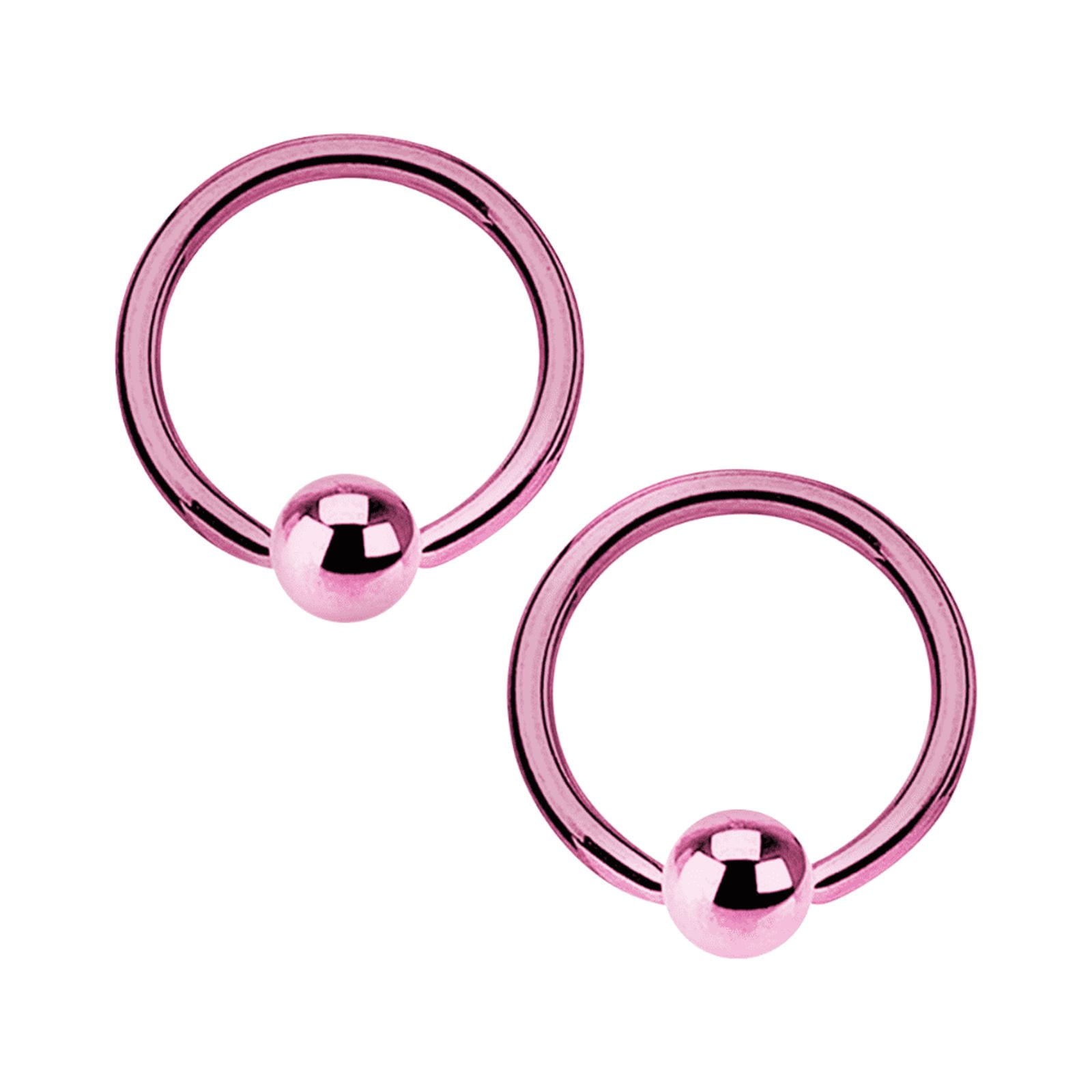 Steel Bead Rings Captive Bead rings Ion plated Surgical steel 14 Gauge sold as pair ...