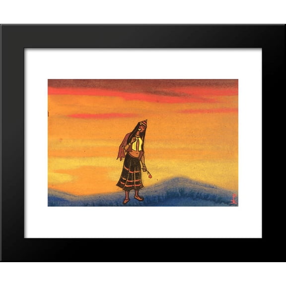 Captive with rose 20x24 Framed Art Print by Nicholas Roerich