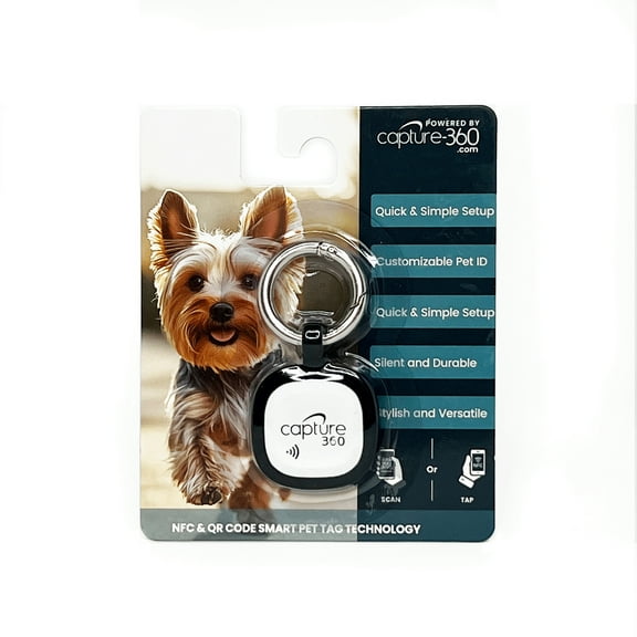 Capture 360 Silent Silicone Smart Pet ID Tag - With NFC  QR Code technology