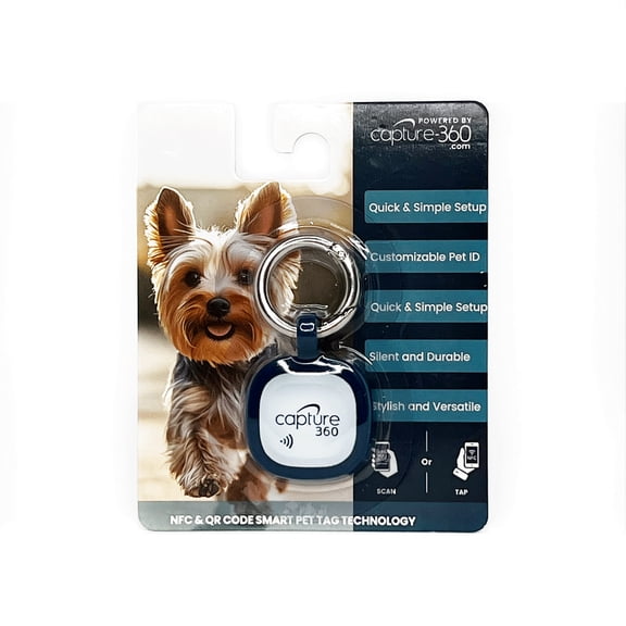 Capture 360 Silent Silicone Smart Pet ID Tag - With NFC  QR Code technology