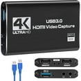 thumbnail image 1 of Capture Card,AUBEAMTO Video Capture Card 4K 1080P 60FPS, HDMI Capture Card Switch, Game Capture Card USB 3.0 for Live Streaming Video Recording, Screen Capture Device Work with PS4/PC/OBS/DSLR/Camera, 1 of 7