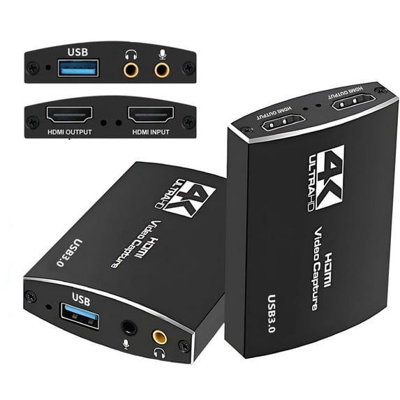 Capture Card for Streaming, USB 3.0 Capture Card with 4K HDMI Loop-Out, 1080P 60FPS Audio Video Capture Card for Recording/Streaming, Compatible with Nintendo Switch/Xbox/OBS/Camera/PC/Laptop