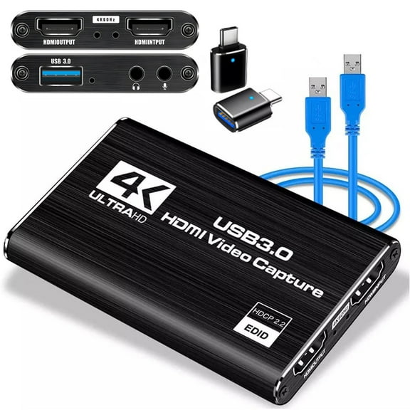 Capture Card work for Nintendo Switch, 4K HDMI Video Capture Card, 1080P 60FPS, HDMI to USB 3.0 Capture Card for Streaming Work with Camera/Xbox/PS4/PS5/PC/OBS