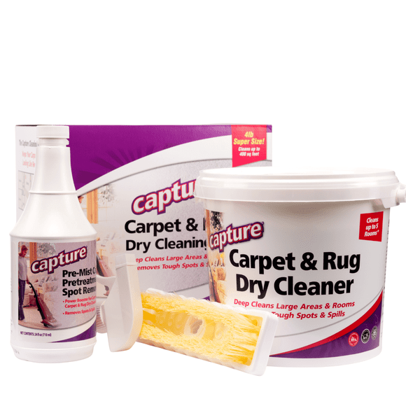 Capture Carpet Cleaning Kit with Dry Powder, Pre-Mist & Brush, Fresh Scent, 4 lbs