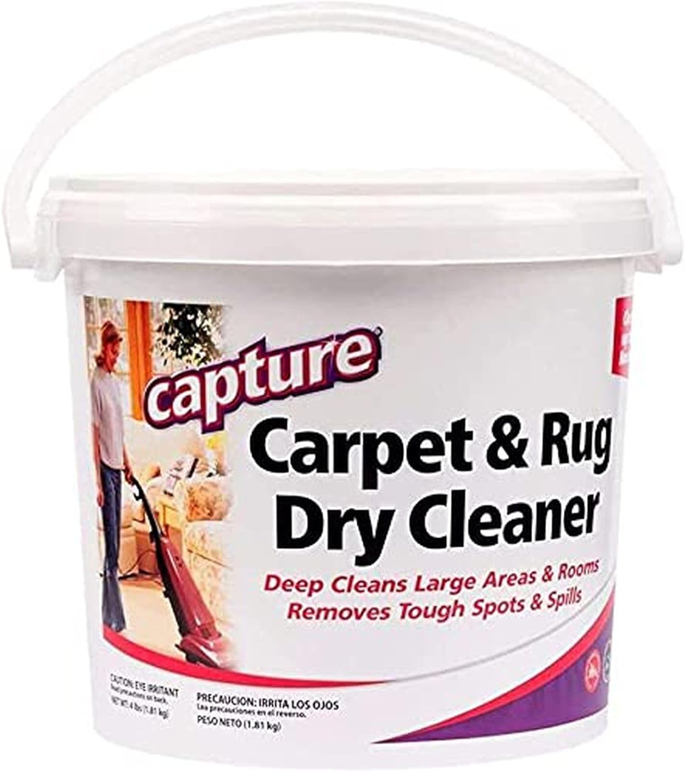 Capture Carpet Dry Cleaner Powder 4 lb - Deodorize Stains Smell Moisture from Rug Furniture Clothes and Fabric, Pet Stains Odor and Smoke Too - image 1 of 9