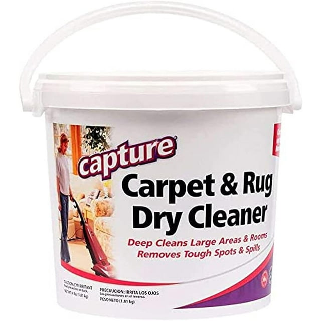 Capture Carpet Dry Cleaner Powder 4 lb - Deodorize Stains Smell Moisture from Rug Furniture Clothes and Fabric, Pet Stains Odor and Smoke Too