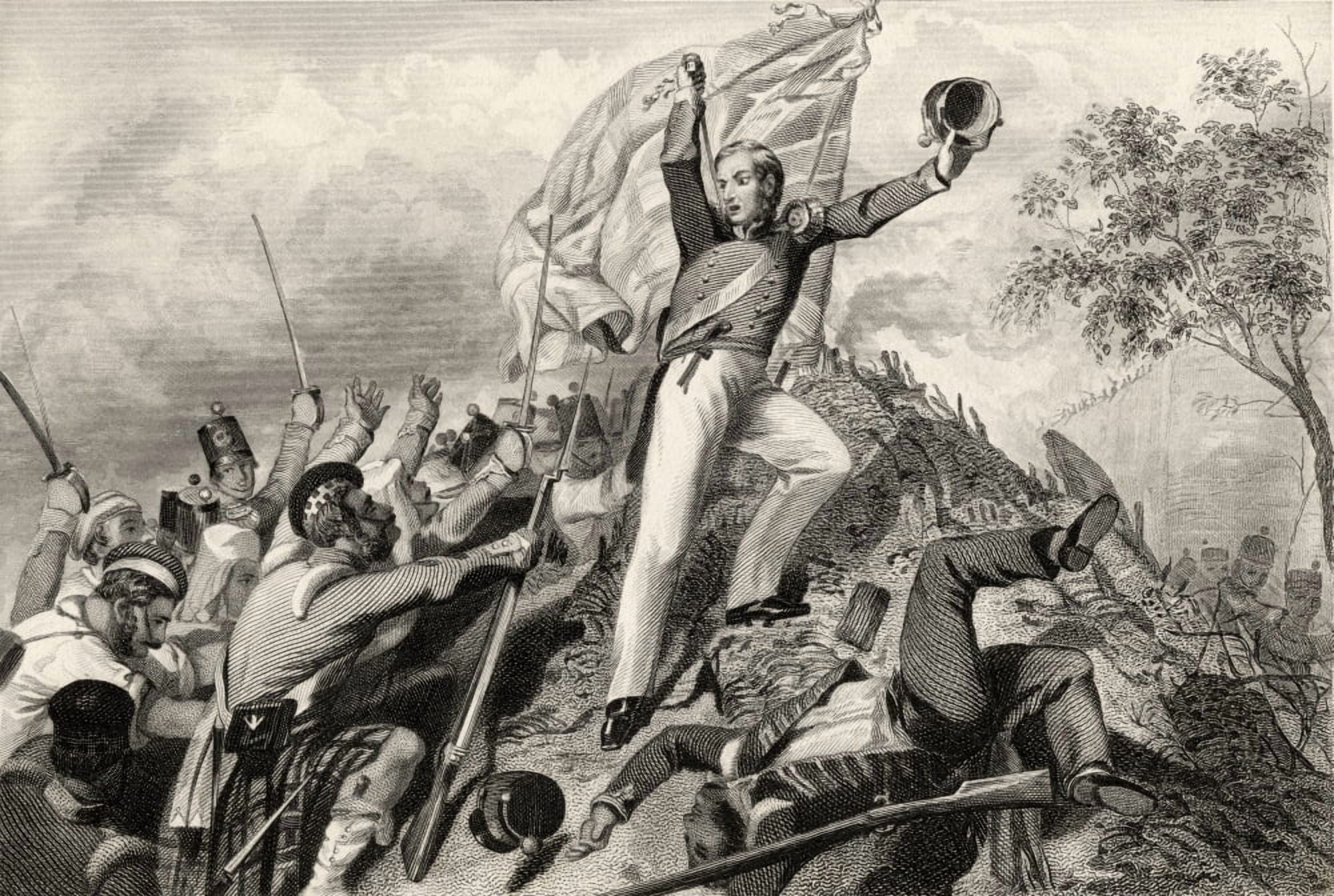 Capture Of The Guns By The Highlanders Before Cawnpore 1857 From The History Of The Indian Mutiny Published 1858 Canvas Art - Ken Welsh Design Pics (36 x 24)