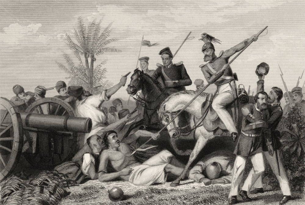 Capture Of A Gun At Banda From The History Of The Indian Mutiny Published 1858 Canvas Art - Ken Welsh Design Pics (36 x 24)