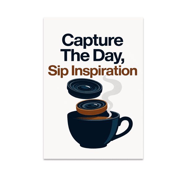 Capture The Day, Sip Inspiration - Home Office Decor - 13x19 Poster Print