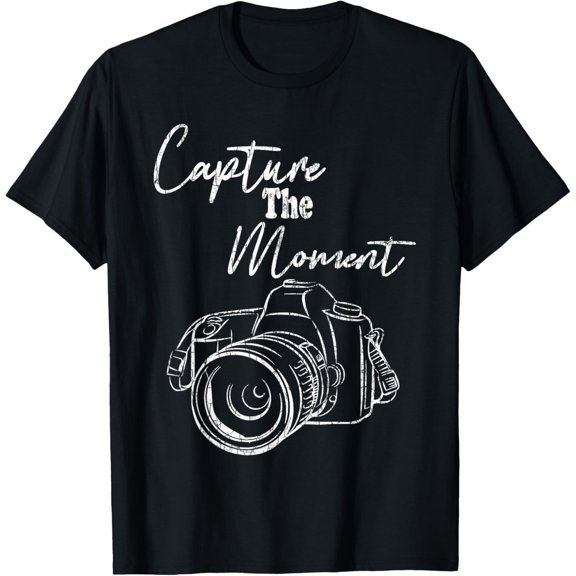 Capture The Moment Funny Photography Photographer Graphic T-Shirt100% cotton