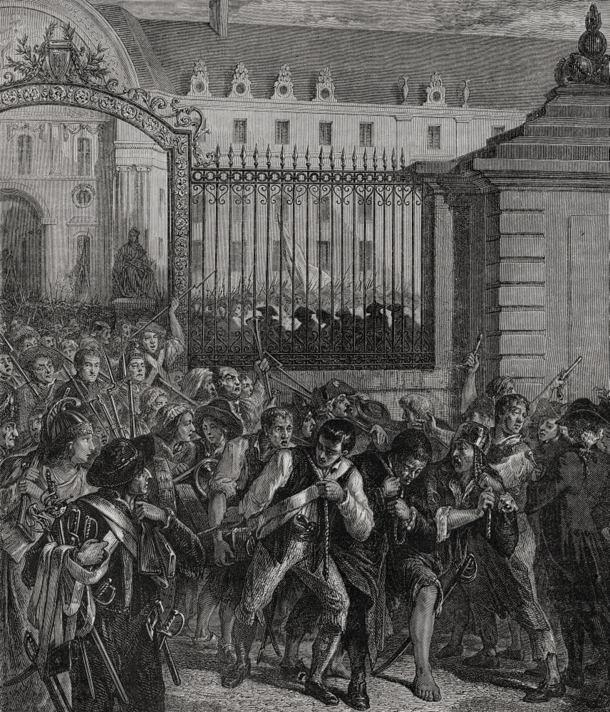 Capture Of Weapons From Invalides 14Th July 1789Engraved By Pannemaker-Ligny After De La Charlerie From Histoire De La Revolution Francaise By Louis Blanc Canvas Art - Ken Welsh Design Pics (13 x 16)