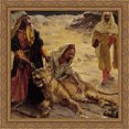 thumbnail image 1 of Captured Lion 28x28 Large Gold Ornate Wood Framed Canvas Art by Rudolf Ernst, 1 of 2