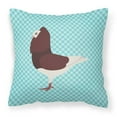 thumbnail image 1 of Capuchin Red Pigeon Blue Check Fabric Decorative Pillow, 1 of 4
