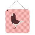 thumbnail image 1 of Capuchin Red Pigeon Pink Check Wall or Door Hanging Prints - 6 x 6 in., 1 of 1