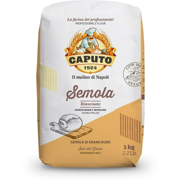 Caputo Antimo Di Grano DEF29 Duro Rimacinata Semolina Flour - All Natural Dough for Fresh Pasta, 2.2 lb