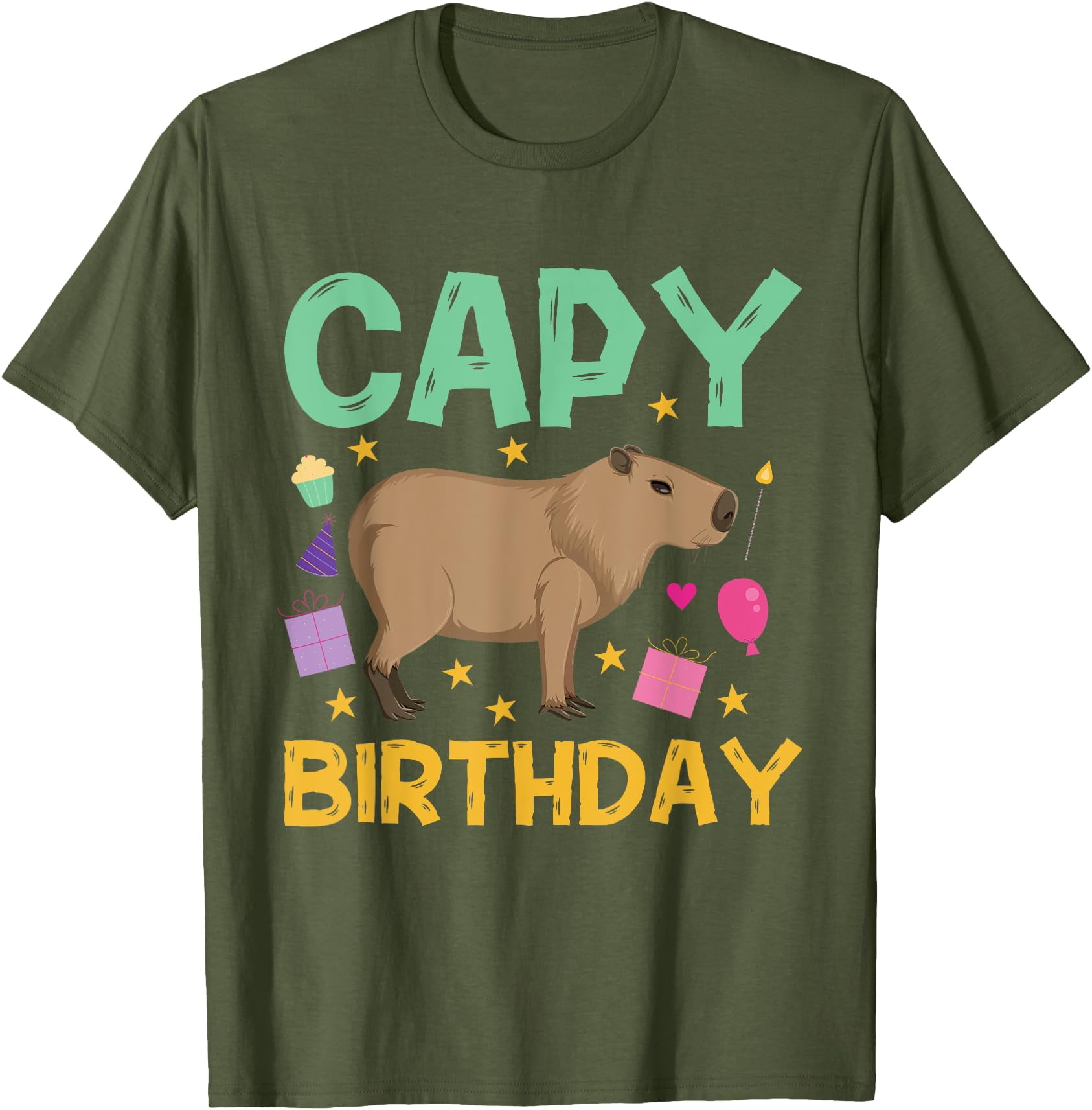 Capy Birthday Capybara Happy Unisex T-Shirt for Men Women Kids Toddler ...