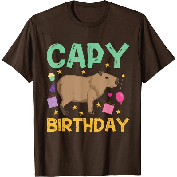 Capy Birthday Capybara Happy Unisex T-Shirt for Men Women Kids Toddler