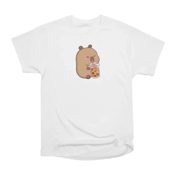 Capy Boba Side TShirt Tee Gift For Him Merch For Her Apparel For Friend ...